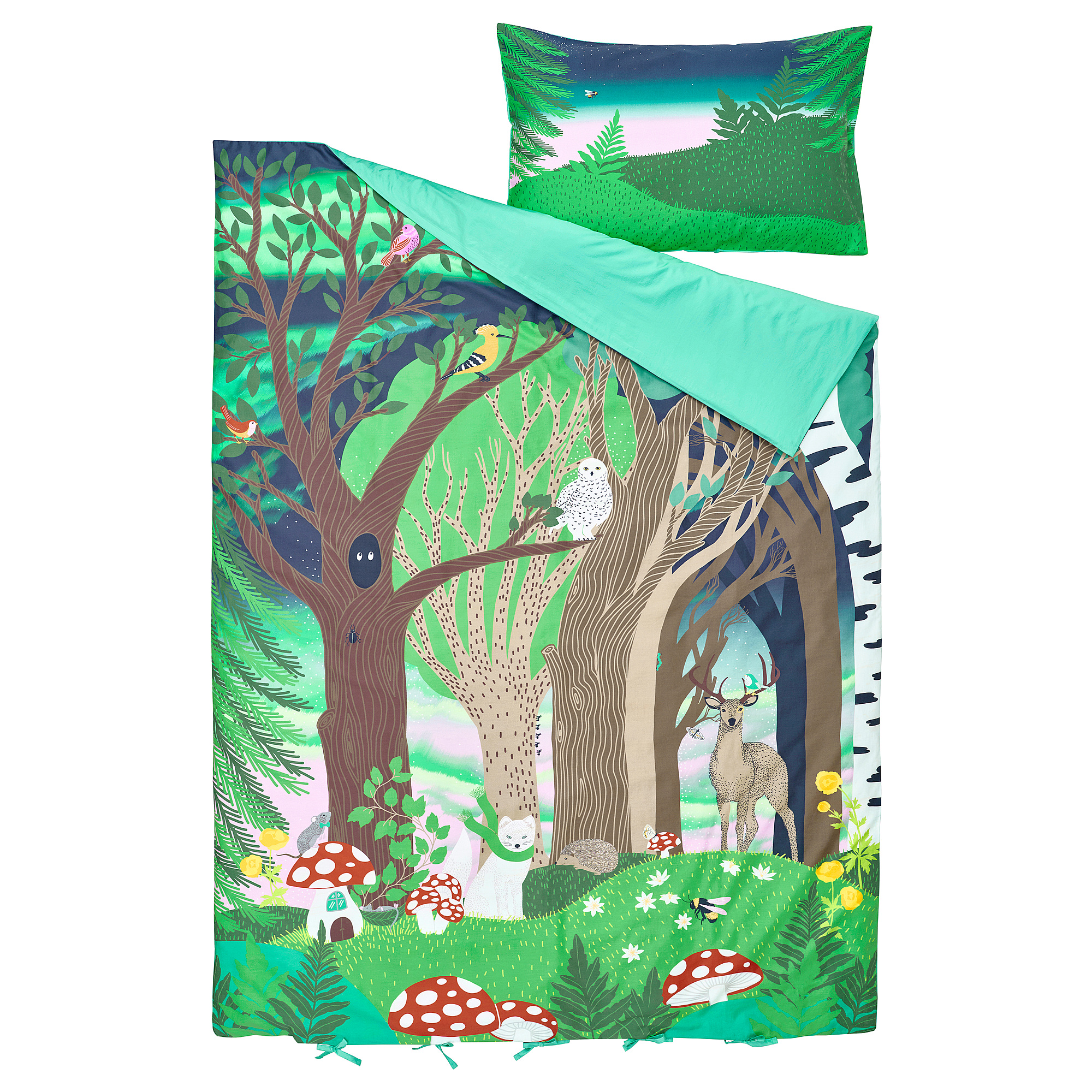 SKOGSDUVA duvet cover and pillowcase