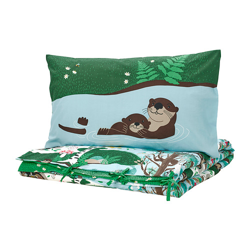 SKOGSDUVA duvet cover and pillowcase