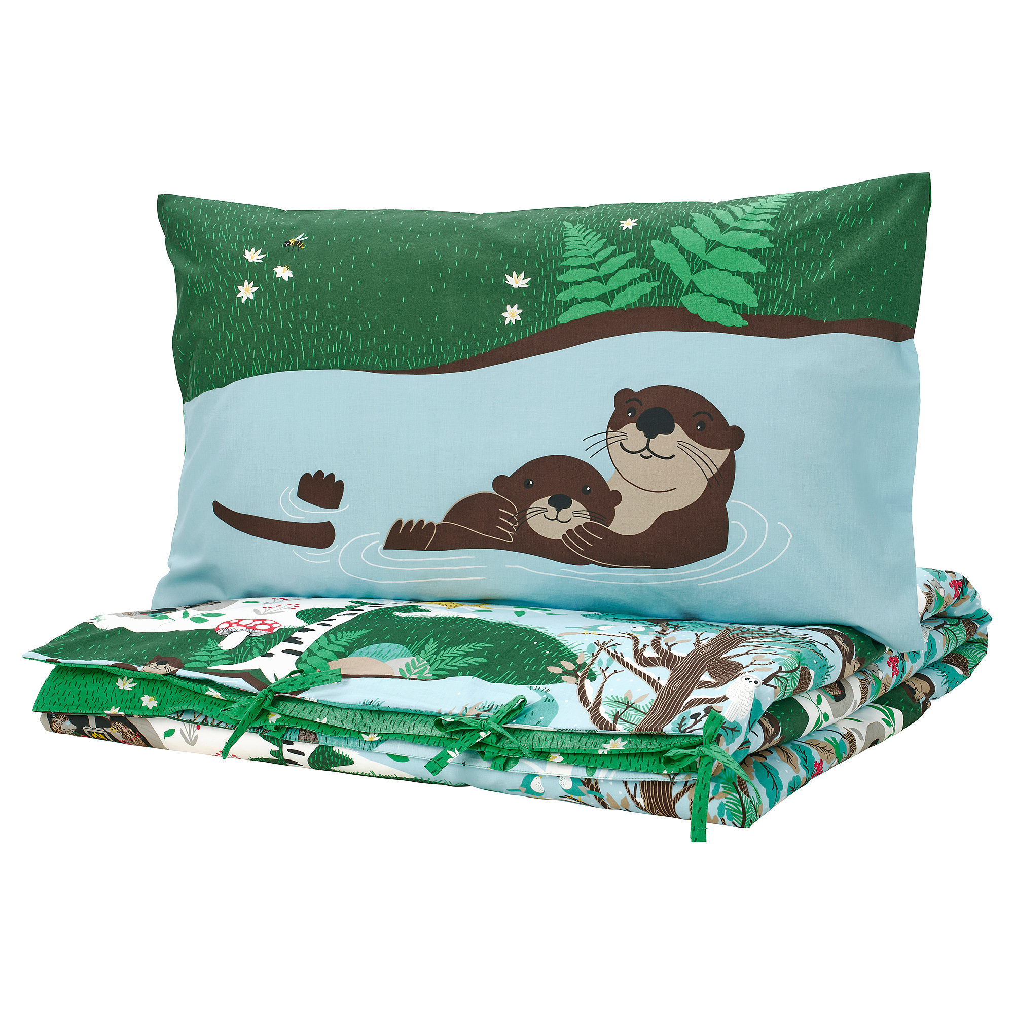 SKOGSDUVA duvet cover and pillowcase