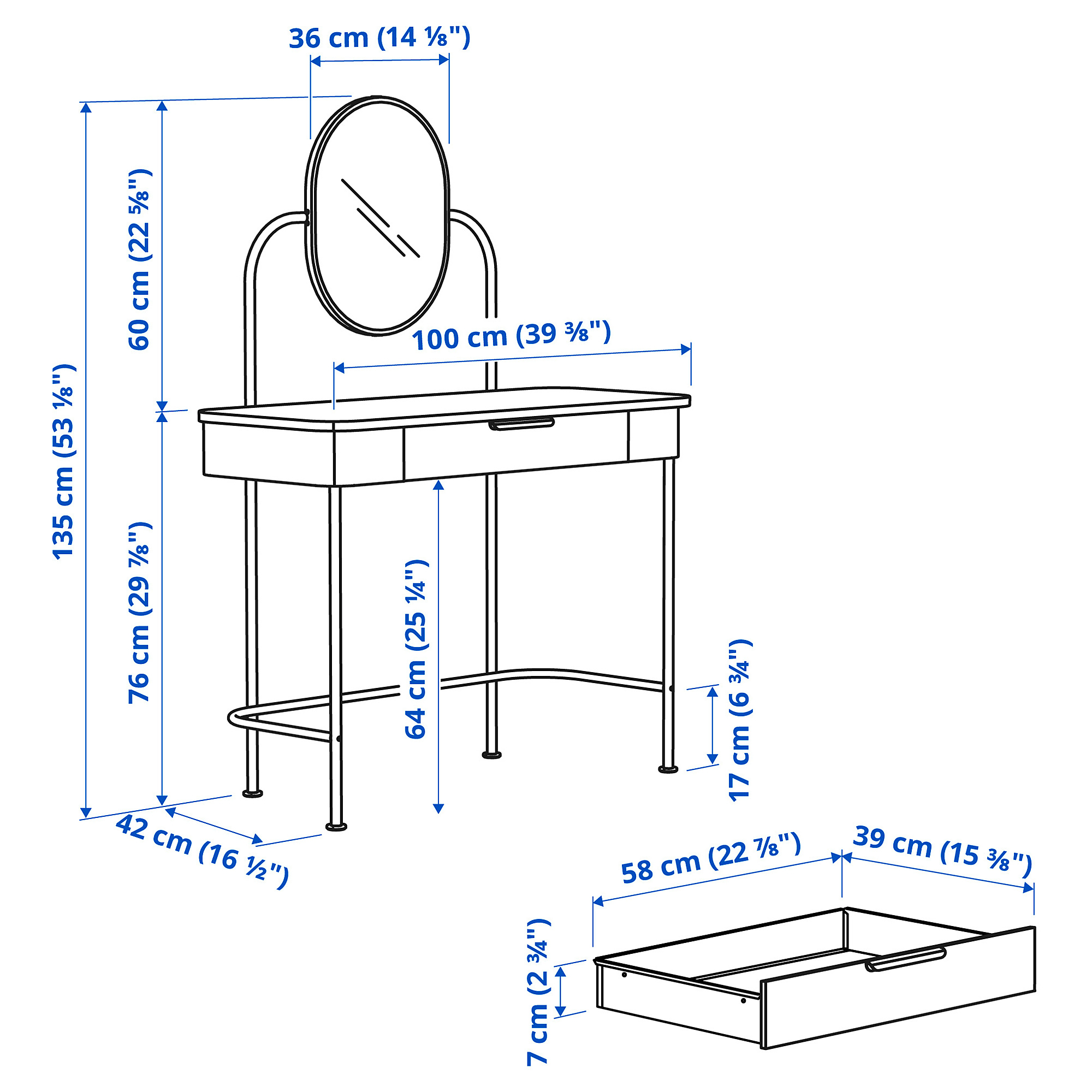 GRÅFJÄLLET dressing table