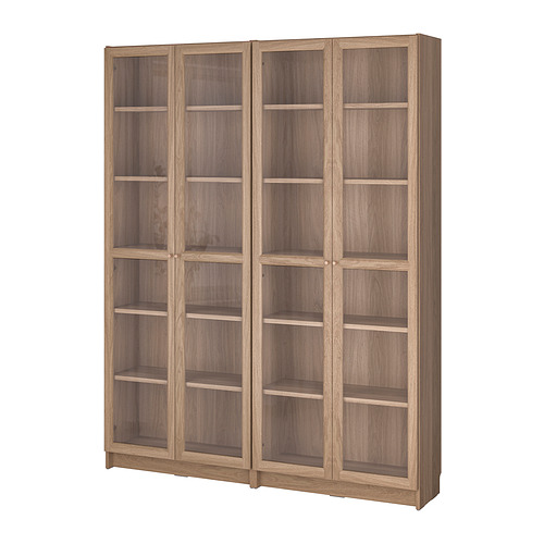 BILLY/OXBERG bookcase combination w glass doors