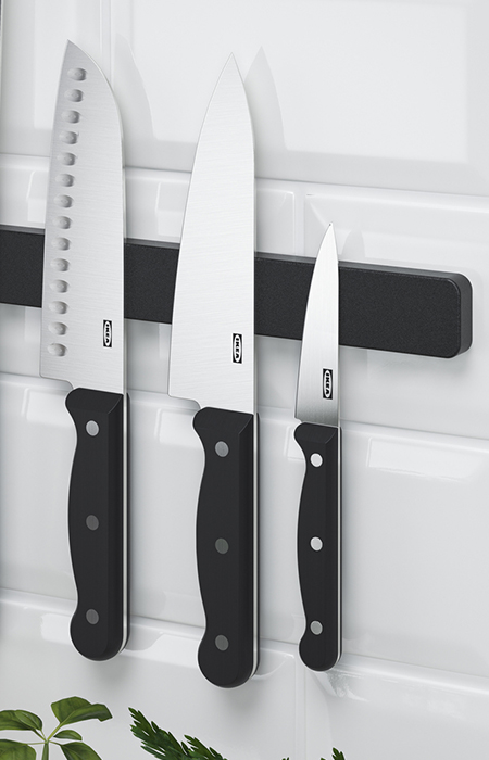 TIGERBARB 3-piece knife set, gray-turquoise - IKEA