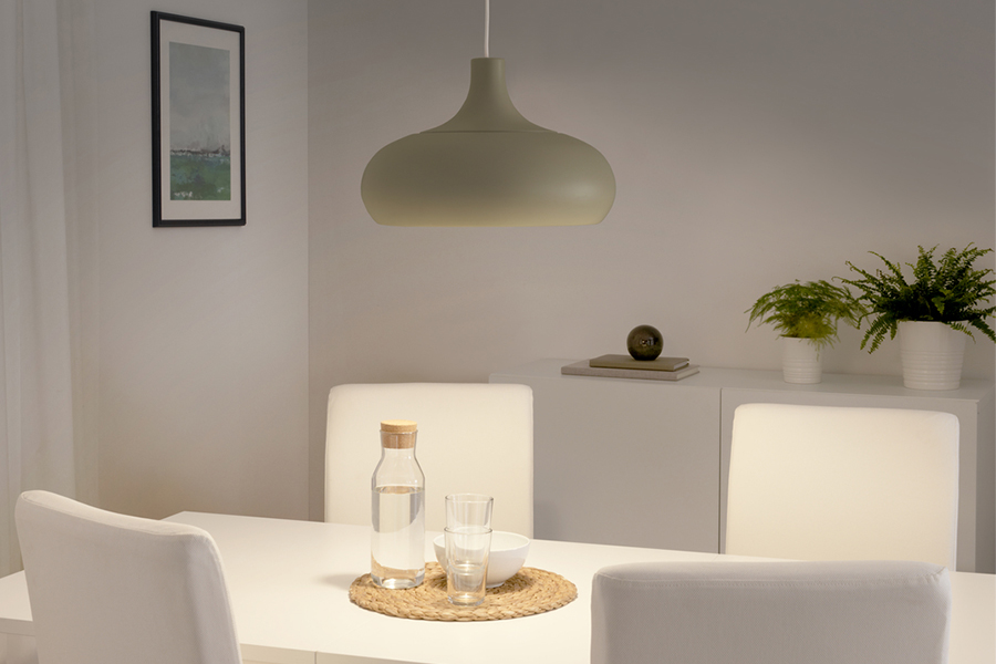 ACKJA / TRÅDFRI pendant lamp with LED bulb, wave shaped black/smart wireless  dimmable - IKEA CA