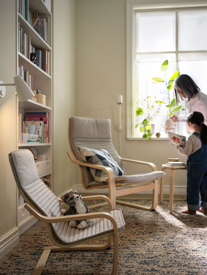 Poang chair store in living room