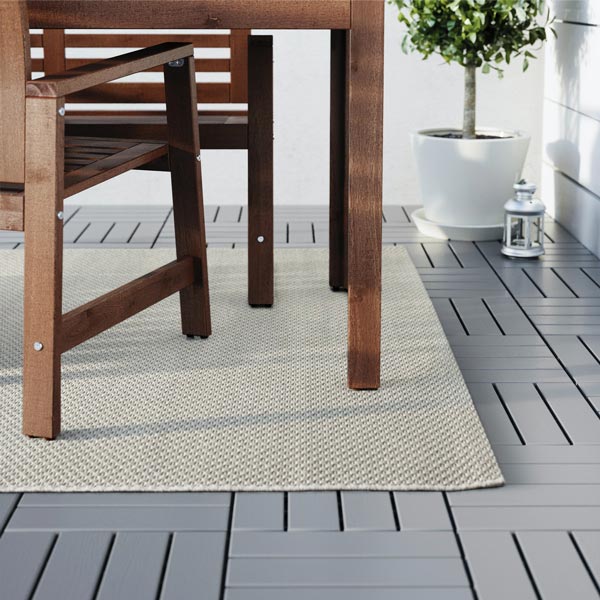 SVALLERUP Rug flatwoven, in/outdoor, black, white - IKEA