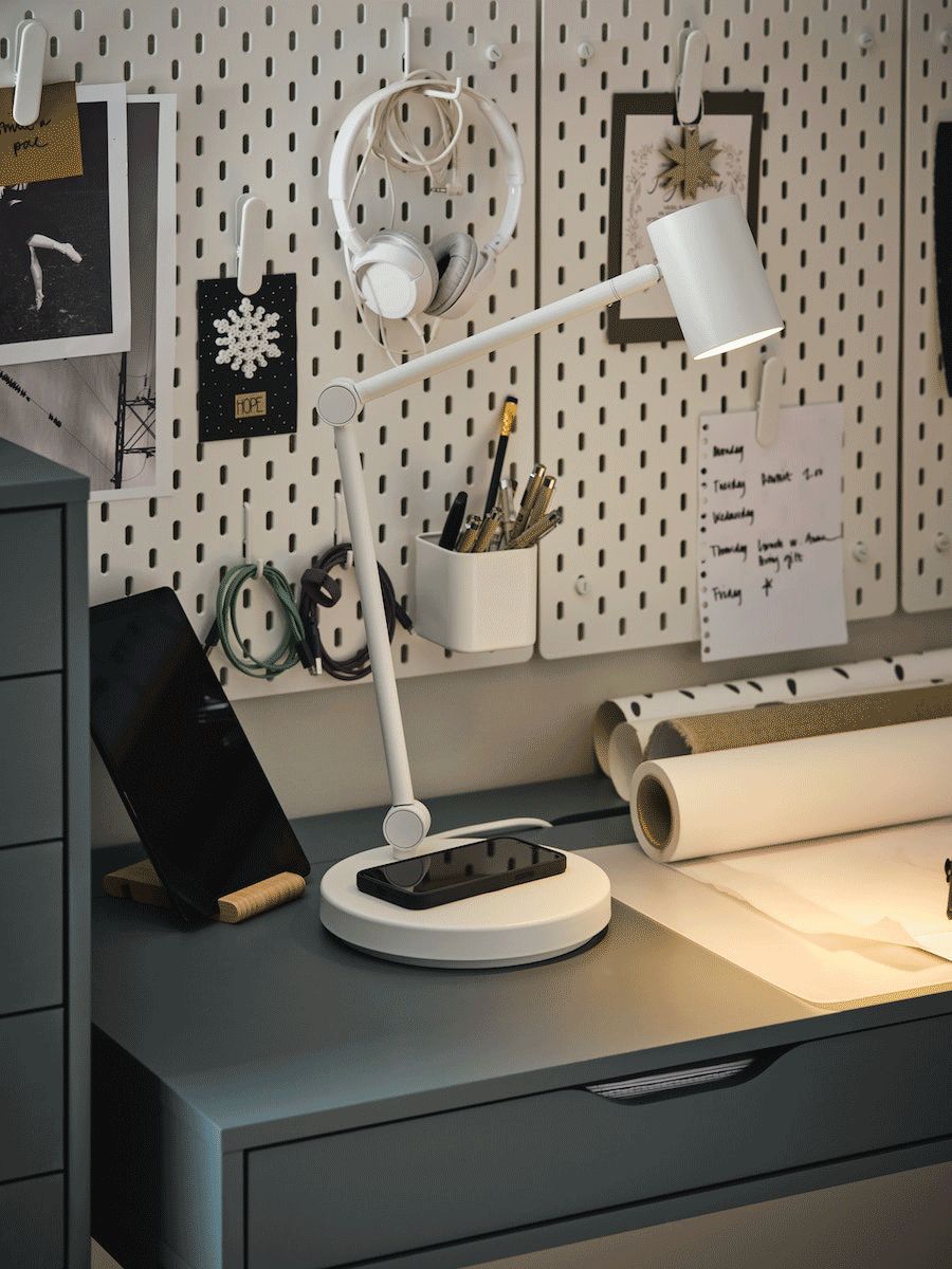 NÄVLINGE Lampadaire/liseuse à LED, blanc - IKEA