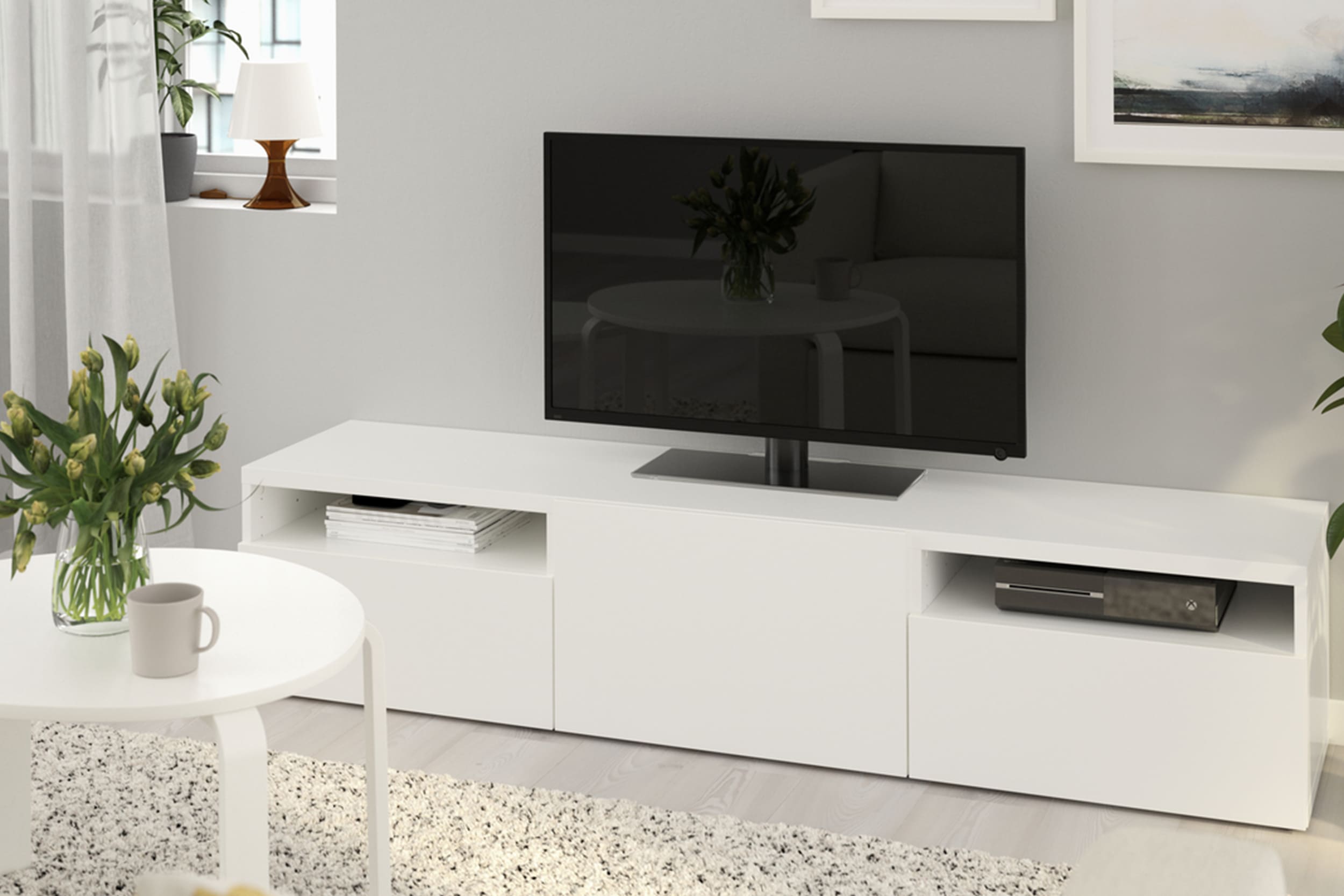 BAGGEBO mueble TV, blanco, 90x35x40 cm - IKEA